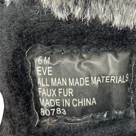 Totes NWOB Rain Faux Fur Boots Women Size 6M Black - Picture 12 of 13